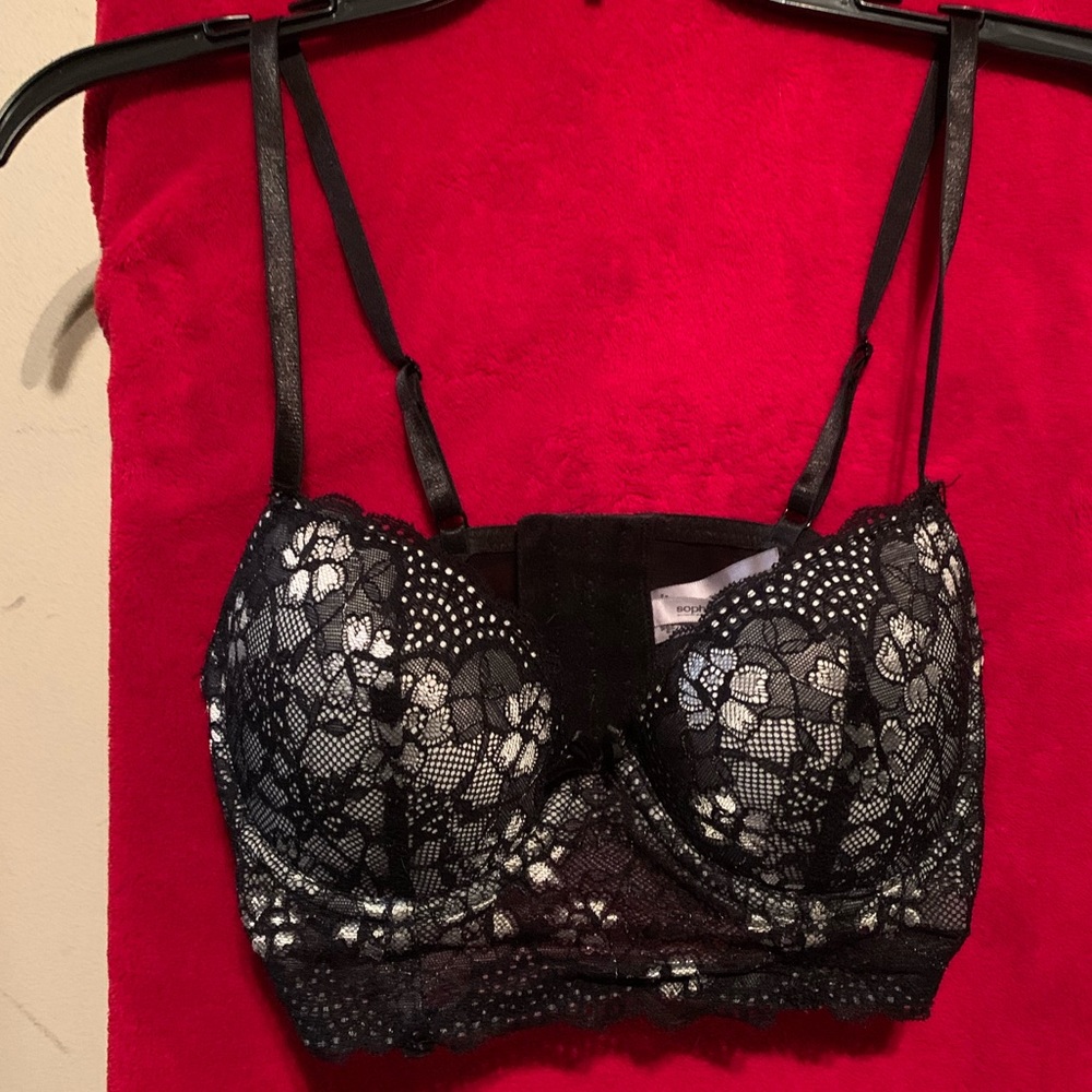 Sophie B. Black Lace with Silver Bralette